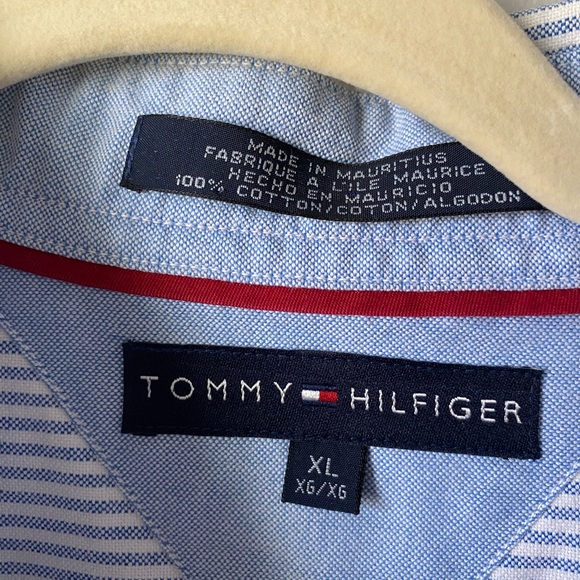 Vintage,Tommy Hilfiger men’s patriotic pinstriped, long sleeve button down shirt - Picture 3 of 6